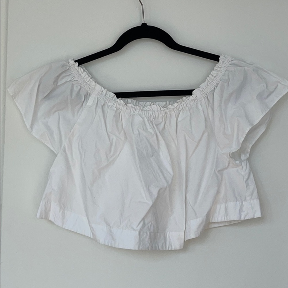 Aritzia Wilfred White Off the Shoulder Blouse
